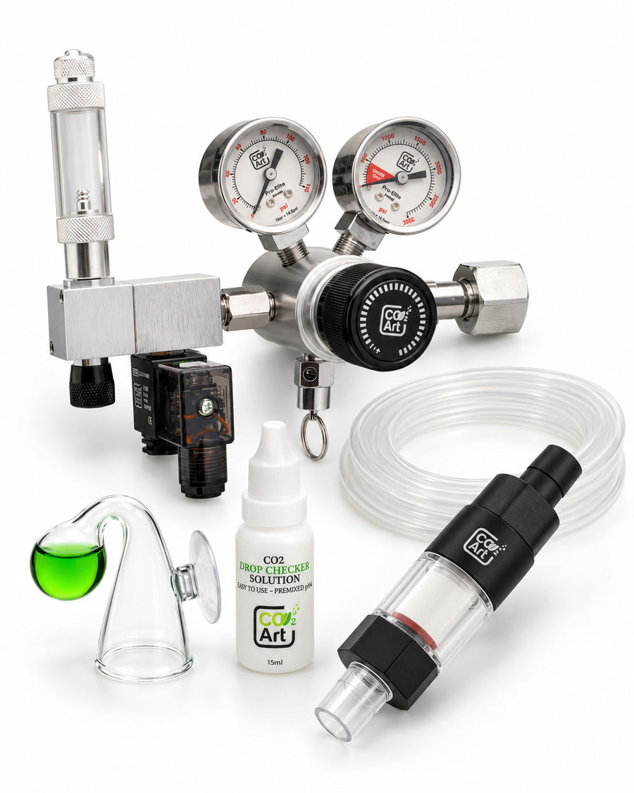 Novo Pro-Elite Series V2 - Sistema Completo de CO2 para Aquário com Novo Difusor de CO2 Inline